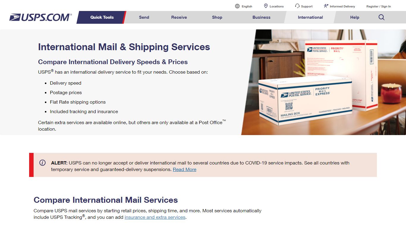 International Mail Services & Shipping Rates | USPS